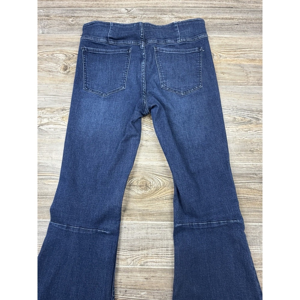 We The Free People Penny Pull-On Flare Jeans Dark Wash Blue 29 Stretch Boho - Picture 11 of 16